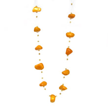 Load image into Gallery viewer, Floating Stone & Maasai Bead Necklace, Pumpkin Spice