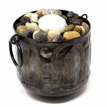 Load image into Gallery viewer, Hammered Metal Container with Round Handles - Croix des Bouquets