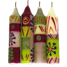 Load image into Gallery viewer, Hand-Painted 4" Dinner or Shabbat Candles, Set of 4 (Kileo Design)