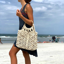 Load image into Gallery viewer, Macrame Bag with Wooden Handle