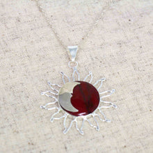 Load image into Gallery viewer, Sun and Moon Red Jasper Pendant with Chain