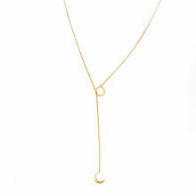 Load image into Gallery viewer, Crescent Moon Goldtone Pendant Necklace