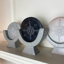 Load image into Gallery viewer, Compass Soapstone Sculpture, Dark Gray Stone