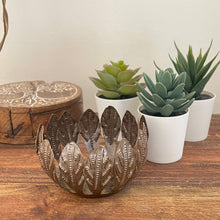 Load image into Gallery viewer, Decorative Drum Art Bowl or Votive, Mango Leaf