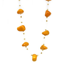 Load image into Gallery viewer, Floating Stone & Maasai Bead Necklace, Pumpkin Spice