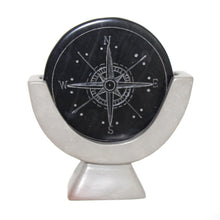 Load image into Gallery viewer, Compass Soapstone Sculpture, Dark Gray Stone