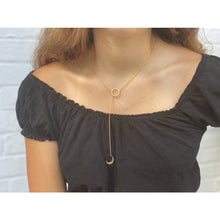Load image into Gallery viewer, Crescent Moon Goldtone Pendant Necklace