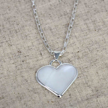 Load image into Gallery viewer, Corazon Blanco White Heart Pendant with Chain