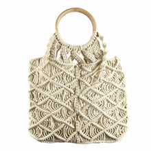 Load image into Gallery viewer, Macrame Bag with Wooden Handle