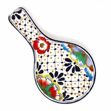 Load image into Gallery viewer, Handmade Pottery Spoon Rest, Dots & Flowers - Encantada
