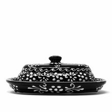 Load image into Gallery viewer, Encantada Handmade Pottery Butter Dish, Black & White