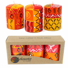 Load image into Gallery viewer, Set of Three Boxed Hand-Painted Candles - Zahabu Design - Nobunto