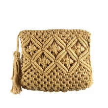 Load image into Gallery viewer, Macrame Clutch with Tassel, Tan