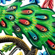 Load image into Gallery viewer, Peacock in Tree Haitian Metal Drum Wall Art