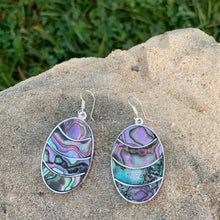 Load image into Gallery viewer, Banded Abalone Oval Earrings
