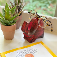 Load image into Gallery viewer, Elephant Eyeglass Stand in Red Wash
