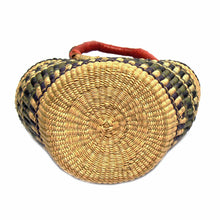 Load image into Gallery viewer, Bolga Tote, Neutrals with Leather Handle - 14-inch