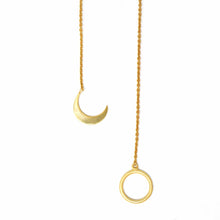 Load image into Gallery viewer, Crescent Moon Goldtone Pendant Necklace