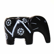 Load image into Gallery viewer, Elephant Soapstone Tea Light - Black Finish with Etch Design