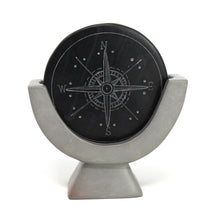Load image into Gallery viewer, Compass Soapstone Sculpture, Dark Gray Stone