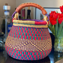 Load image into Gallery viewer, Small Bolga Pot Basket - Mixed Colors