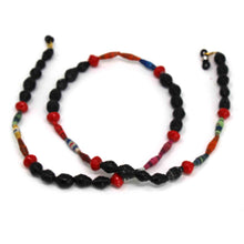 Load image into Gallery viewer, Face Mask/Eyeglass Paper Bead Chain, Black and Red