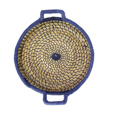 Load image into Gallery viewer, Nested Baskets in Natural with Blue Accents, Set of 3