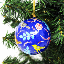 Load image into Gallery viewer, Handpainted Birds with Flowers Ornament, Set of 2