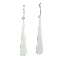 Load image into Gallery viewer, Taxco Silver Black Onyz & Abalone Zebra Long Teardrop Earrings