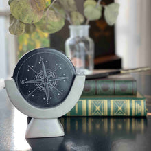 Load image into Gallery viewer, Compass Soapstone Sculpture, Dark Gray Stone