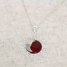 Load image into Gallery viewer, Sun and Moon Red Jasper Pendant with Chain