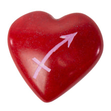 Load image into Gallery viewer, Zodiac Soapstone Hearts, Pack of 5: SAGITTARIUS