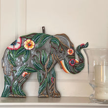Load image into Gallery viewer, Hibiscus Elephant Haitian Metal Drum Art