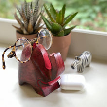 Load image into Gallery viewer, Elephant Eyeglass Stand in Red Wash