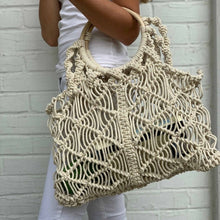 Load image into Gallery viewer, Macrame Bag with Wooden Handle