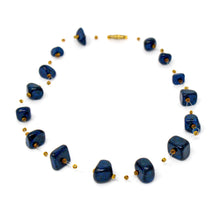 Load image into Gallery viewer, Floating Stone & Maasai Bead Necklace, Navy