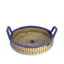 Load image into Gallery viewer, Nested Baskets in Natural with Blue Accents, Set of 3