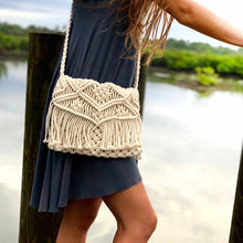 Load image into Gallery viewer, Macrame Shoulder Bag, Cream
