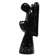Load image into Gallery viewer, Soapstone Angel Sculpture - Black Finish with Etch Design