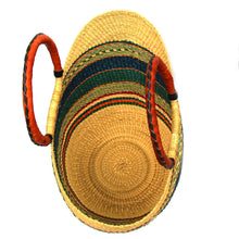 Load image into Gallery viewer, Bolga Tote, Mixed Colors with Leather Handle - 18-inch