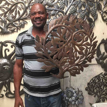 Load image into Gallery viewer, Cardinal on Branch, Painted Haitian Steel Drum Wall Art