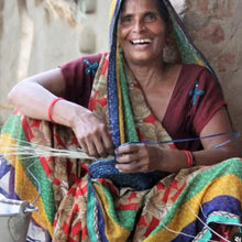 Load image into Gallery viewer, Dried Grass Basket, Blue and Natural
