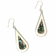 Load image into Gallery viewer, Teardrop Abalone and Mother of Pearl Drop Earrings