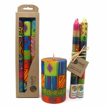 Load image into Gallery viewer, Tall Hand Painted Candles - Three in Box - Shahida Design
