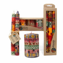Load image into Gallery viewer, Set of Three Boxed Tall Hand-Painted Candles - Indaeuko Design - Nobunto