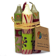 Load image into Gallery viewer, Hand-Painted 4" Dinner or Shabbat Candles, Set of 4 (Kileo Design)