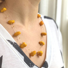 Load image into Gallery viewer, Floating Stone & Maasai Bead Necklace, Pumpkin Spice