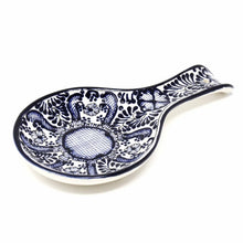 Load image into Gallery viewer, Handmade Pottery Spoon Rest, Blue Flower - Encantada