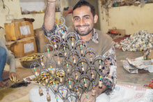 Load image into Gallery viewer, Handcrafted Celtic Chime, Recycled Iron and Glass Beads