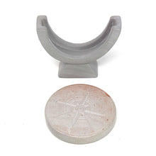 Load image into Gallery viewer, Compass Soapstone Sculpture, Light Gray Stone